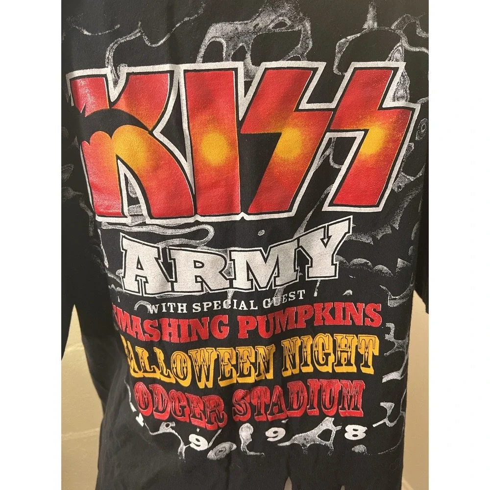RARE KISS PSYCHO CIRCUS‎ 1998 DODGER STADIUM HALLOWEEN SMASHING PUMPKINS SHIRT L